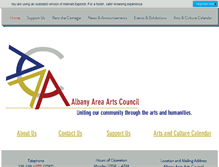 Tablet Screenshot of albanyartscouncil.org